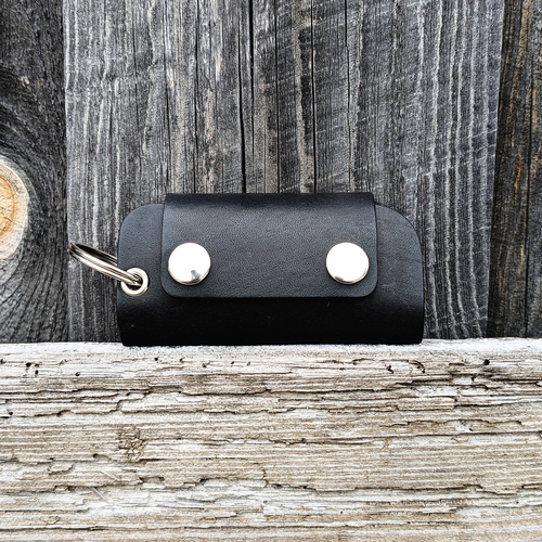 Ключница March Leather, матовая фактура, черная