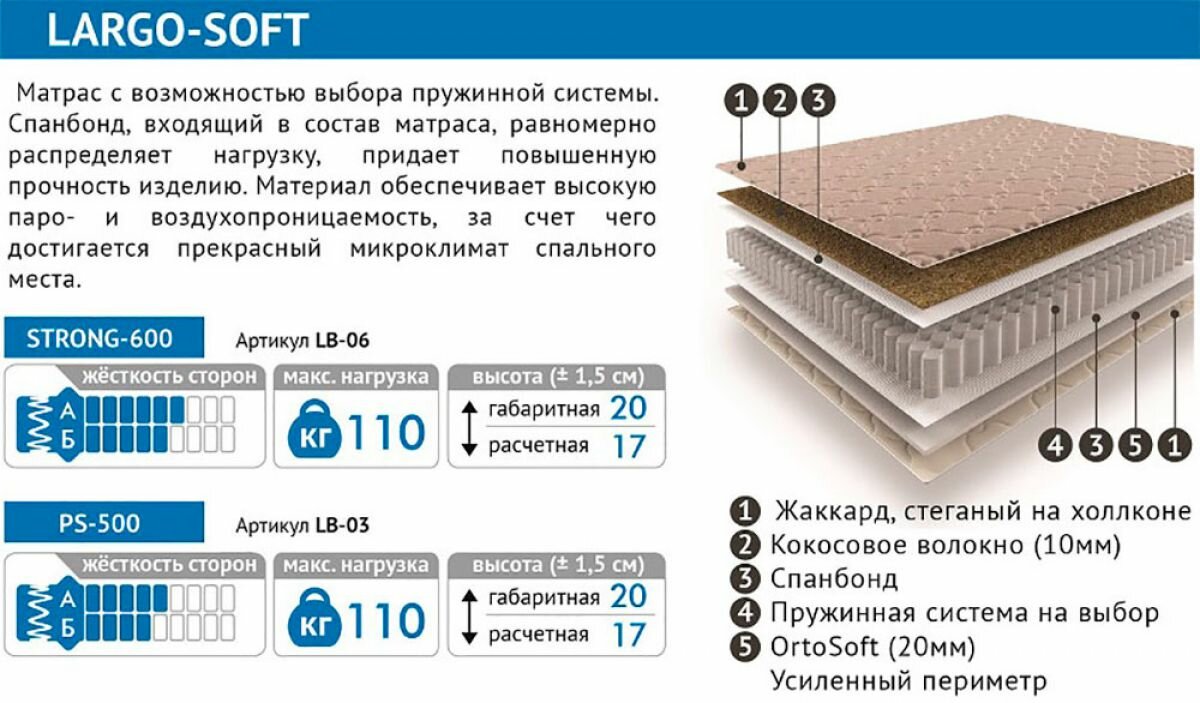 Кровать полутороспальная Арина 120х200 с ящиками венге дуб с матрасом Ларго софт — фото 1
