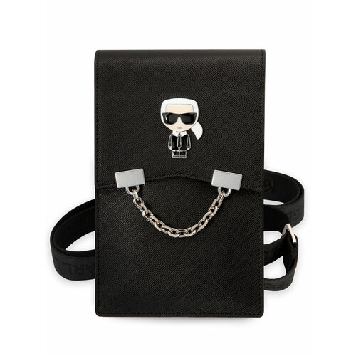 Lagerfeld для смартфонов сумка Wallet Phone Pouch Saffiano Karl Ikonik metal with Chain Black 5568₽