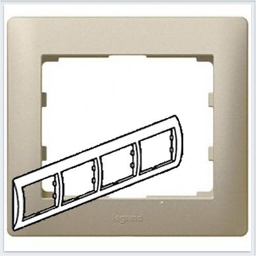 Рамка Legrand GALEA Life 771404, 4 поста, горизонтальная, термопласт, титан