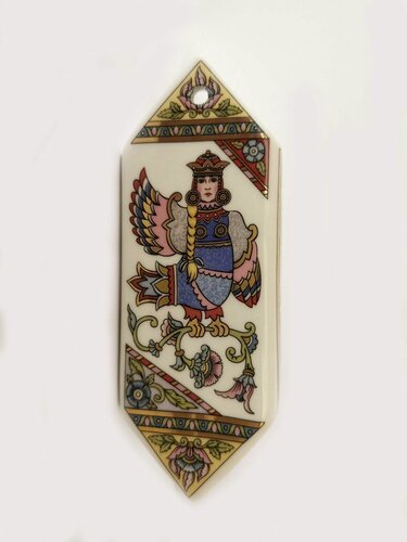 Изображение товара Конфета фарфоровая, Новогодняя - Русские былины - "птица гамаюн" - Игрушка на Ёлку. Россия.