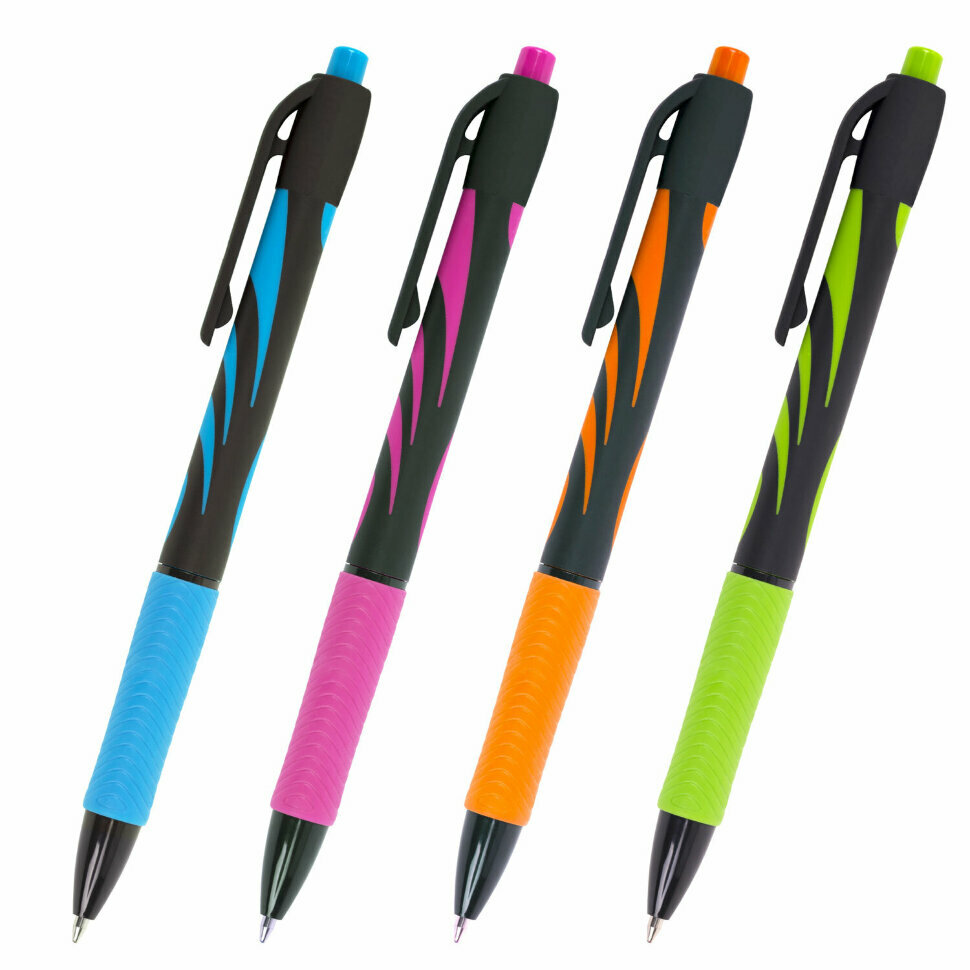 Ручка шариковая автоматическая BRAUBERG ULTRA-RT NEON, синяя, 0,7 мм, линия 0,35 мм, 143932, 40 штук, 143932