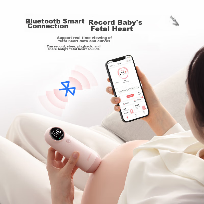 Фетальные Допплеры Yuwell Fetal Doppler Monitor, Home-Use Fetal Heart Monitor for Pregnant Women, Medical Doppler Bluetooth YTX302, Ultrasound Coupling Gel