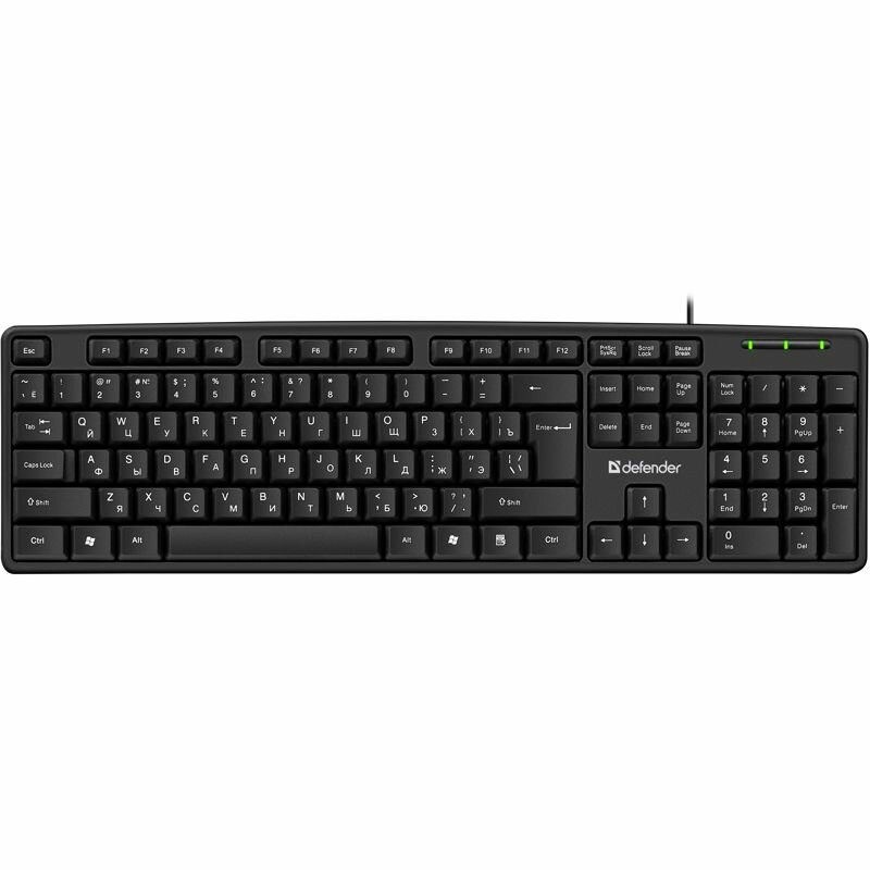 Клавиатура проводная DEFENDER Element HB-520 (45522), официальная гарантия