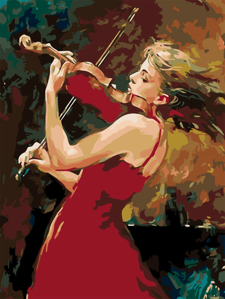 Картина по номерам "Девушка со скрипкой" — фото 1