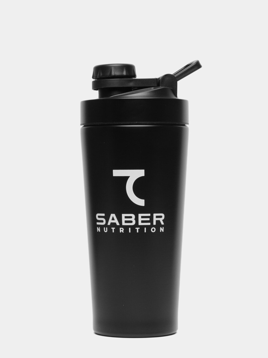 Шейкер 7SABER 750, нержавеющая сталь, с закручивающейся крышкой, черный