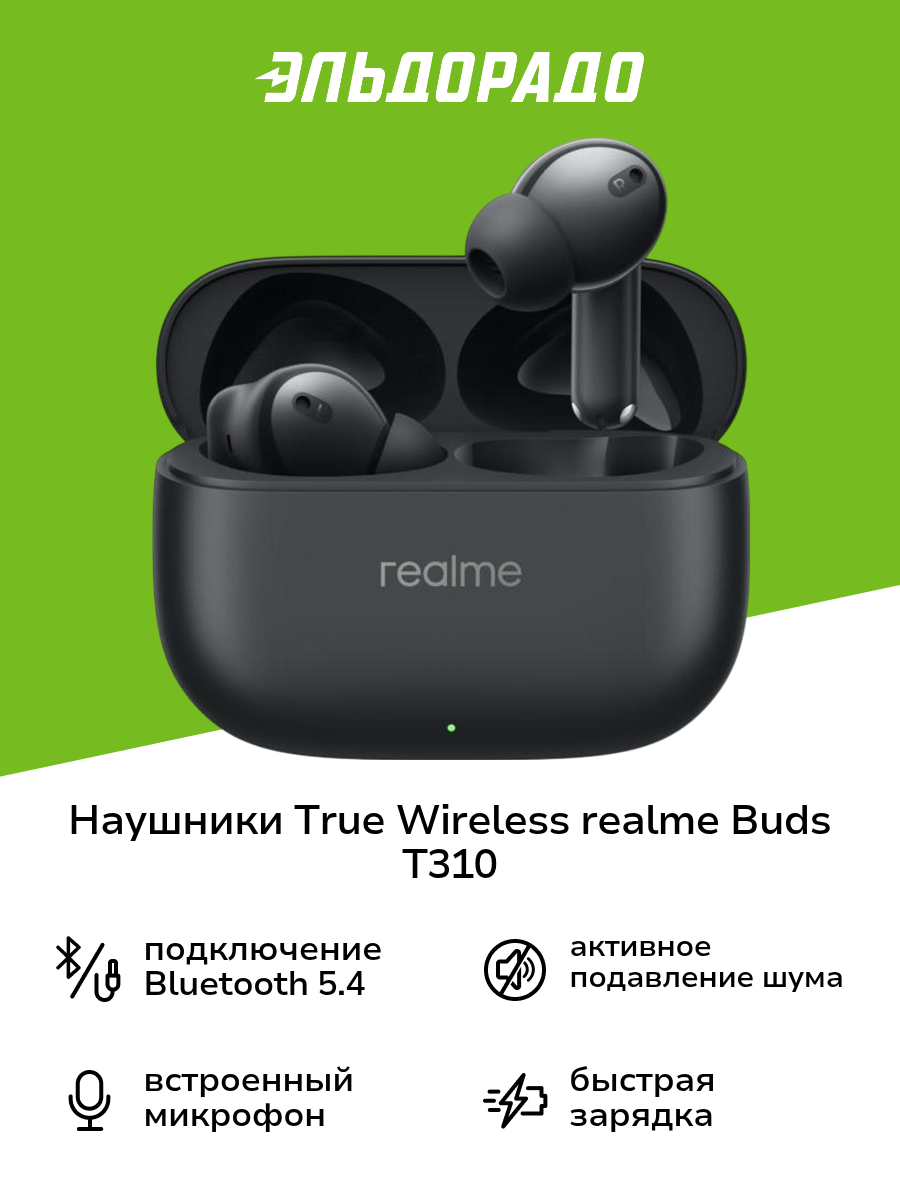 Наушники True Wireless realme Buds T310 Black