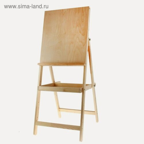 Изображение товара Мольберт тип «Хлопушка», 130 х 50 х 65 см, планшет 60 х 50 см, с полочкой, неокрашенное дерево, Calligrata