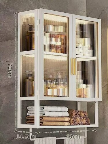 Изображение товара Шкаф навесной для ванной, 40х14.5х70 см, УниверсальныйУниверсальный