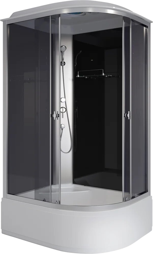 Душевая кабина Niagara Eco E100/80/40L/TN стеклянная 100x80 высокий поддон с сиденьем закрытая (с крышей) без гидромассажа с вентиляцией с функцией тропический душ