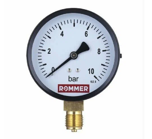 Манометр радиальный. Корпус Dn 50 мм 1/4  0. 6 бар кл.2.5 ROMMER (RIM-0010-500608)