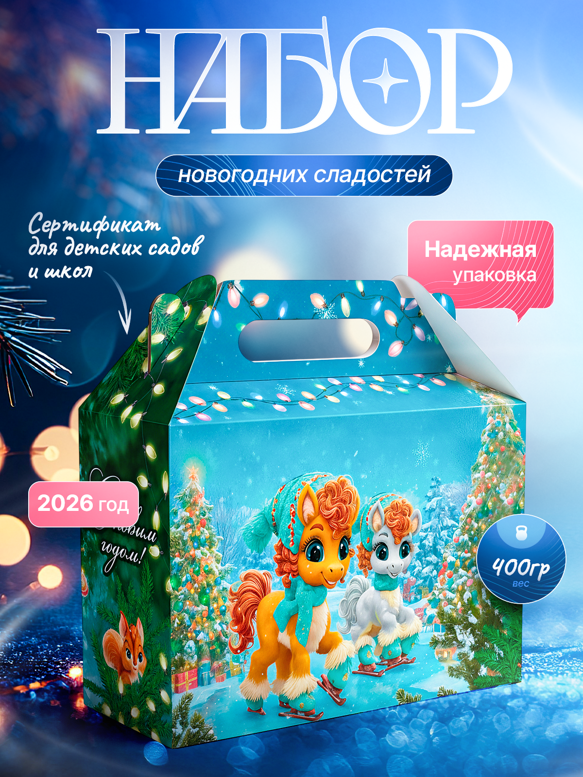 Конфеты, сладкий новогодний подарок "Каток" для детей, 400 грамм 2026