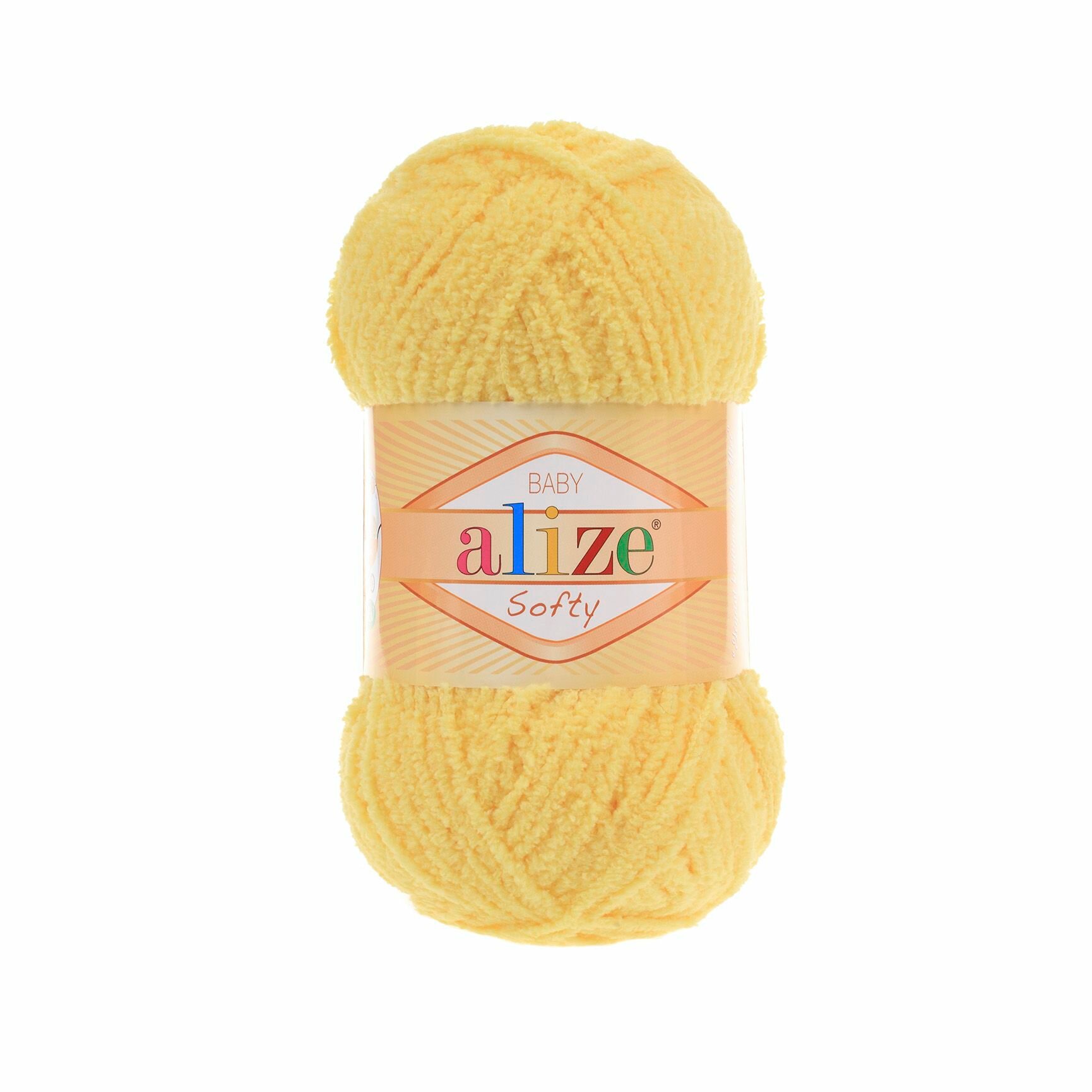 Пряжа для вязания Softy Alize 1 моток (115 м, 50 гр), цвет 187 лимонный