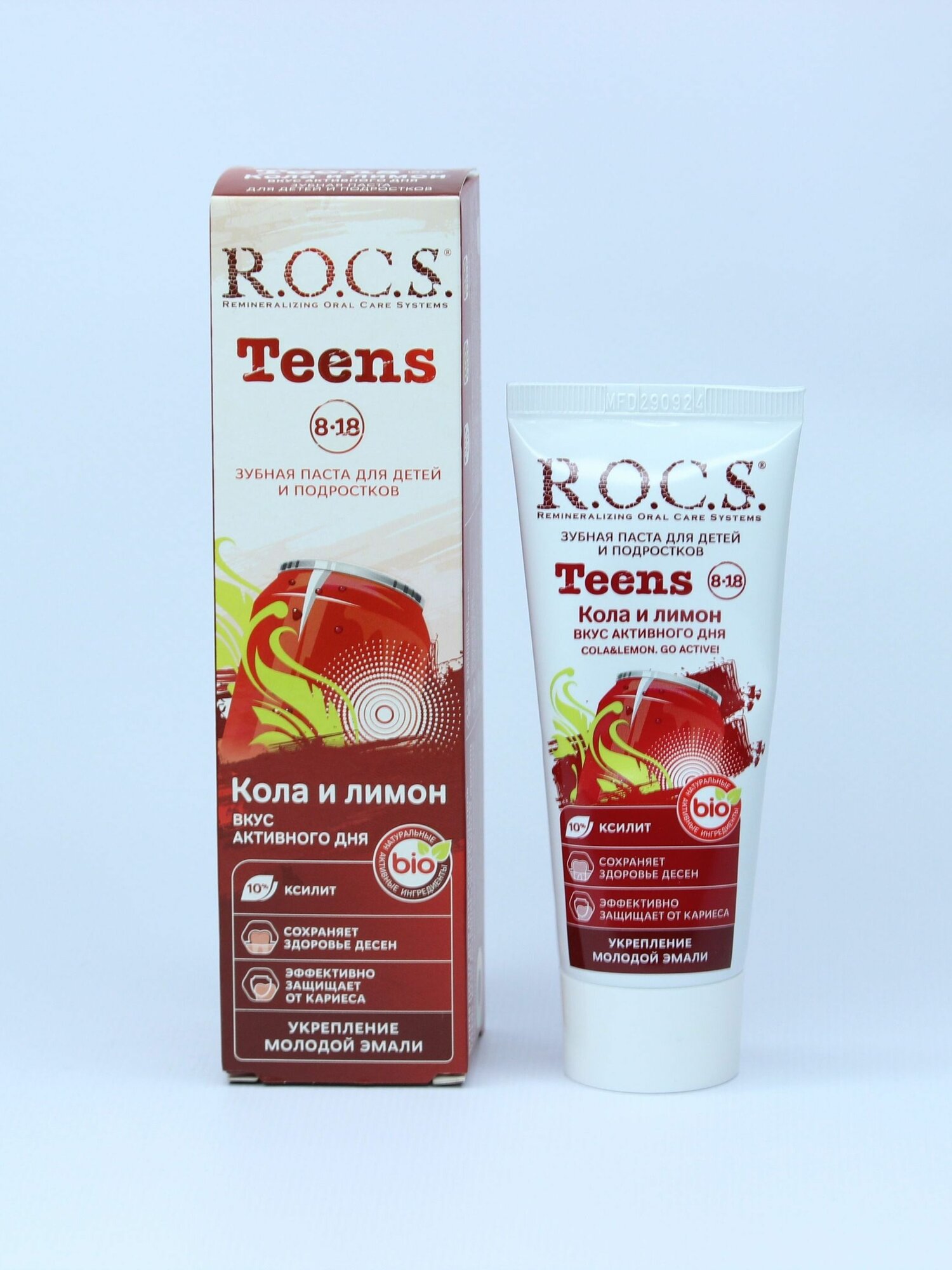 Зубная паста R.O.C.S. Teens Кола и Лимон 8-18 лет, 74 мл, 74 г