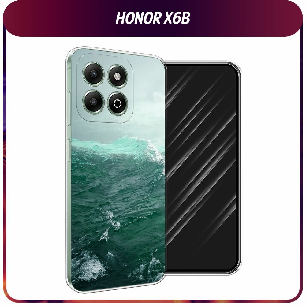 Силиконовый чехол на Honor X6b / Хонор X6b с принтом "Волны 12"