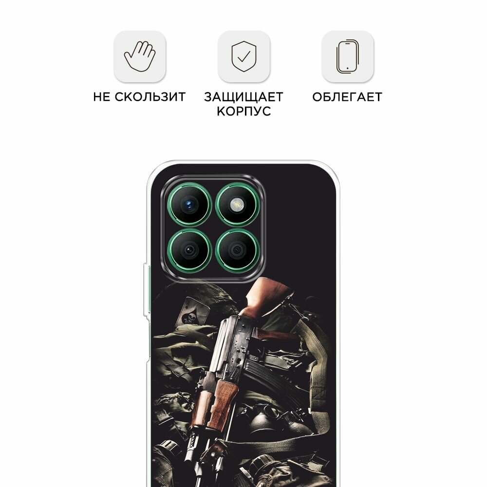 Силиконовый чехол на Honor X8B / Хонор X8B с принтом "Автомат" — фото 1