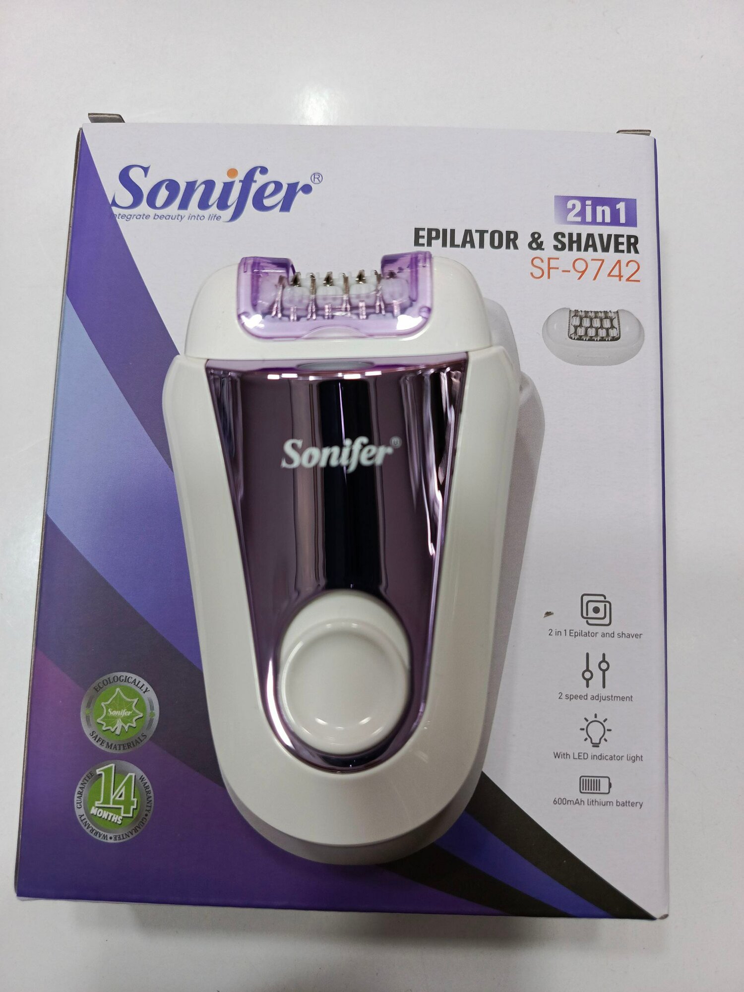 Фотоэпилятор Sonifer-9742, биоразлагаемый, для волос плохо поддающихся депиляции,