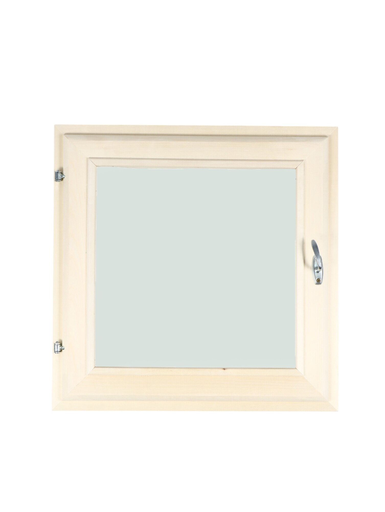 Деревянное окно для бани 60×60 см стеклопакет