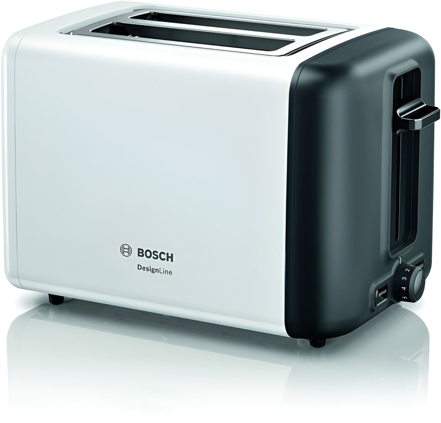 Тостер Bosch TAT3P421 white/black, механическое, 970 Вт, 60 Гц