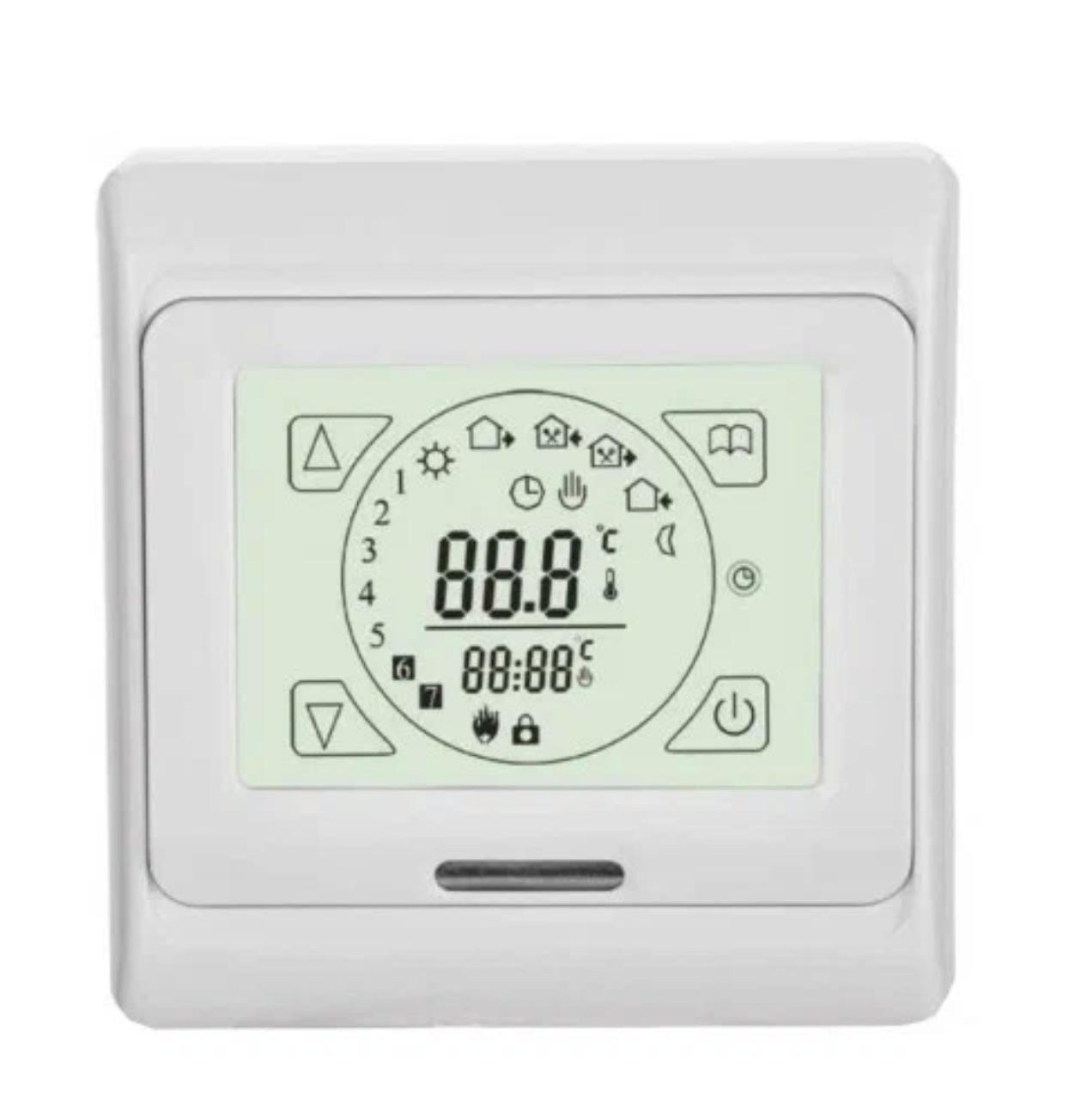 Терморегулятор/Термостат Е91 белый для теплого пола программируемый сенсорный с датчиками температуры пола и воздуха