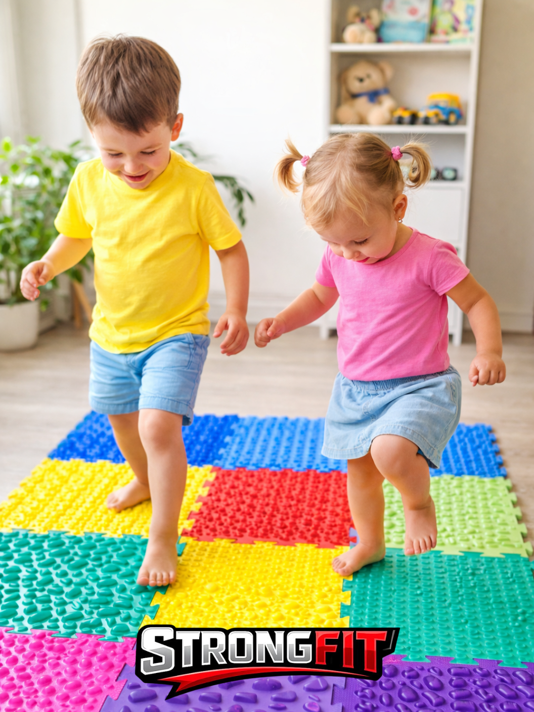 Модульный массажный коврик для детей, развивающий, набор 10 щт