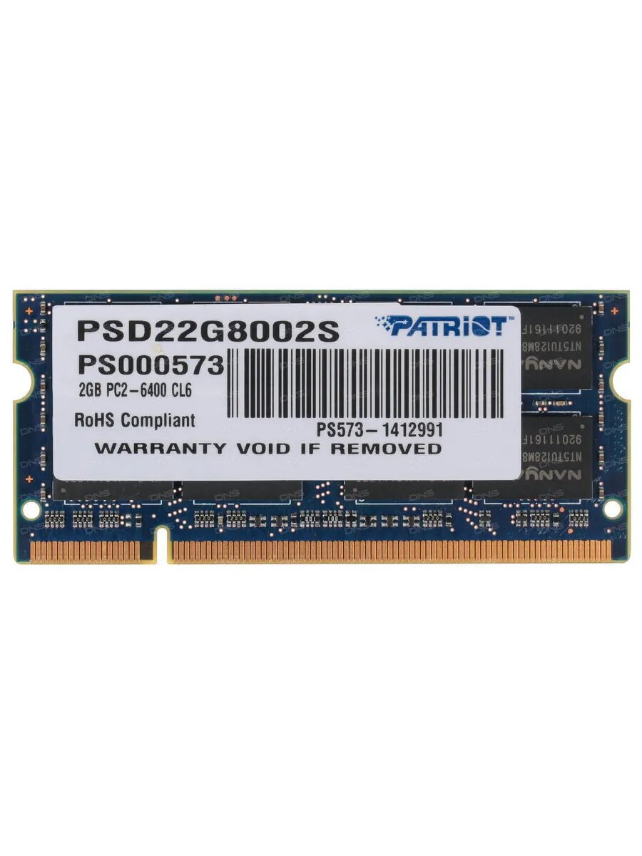 Оперативная память Signature PSD22G8002S 2 ГБ SO-DIMM DDR2, 800