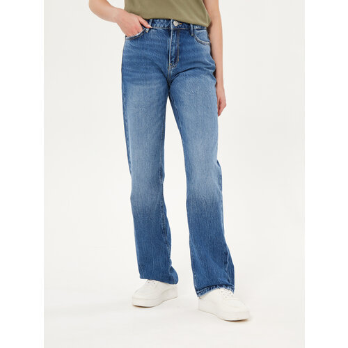 Джинсы GUESS, размер 24/32, синий джинсы широкие guess свободный силуэт размер 14 синий