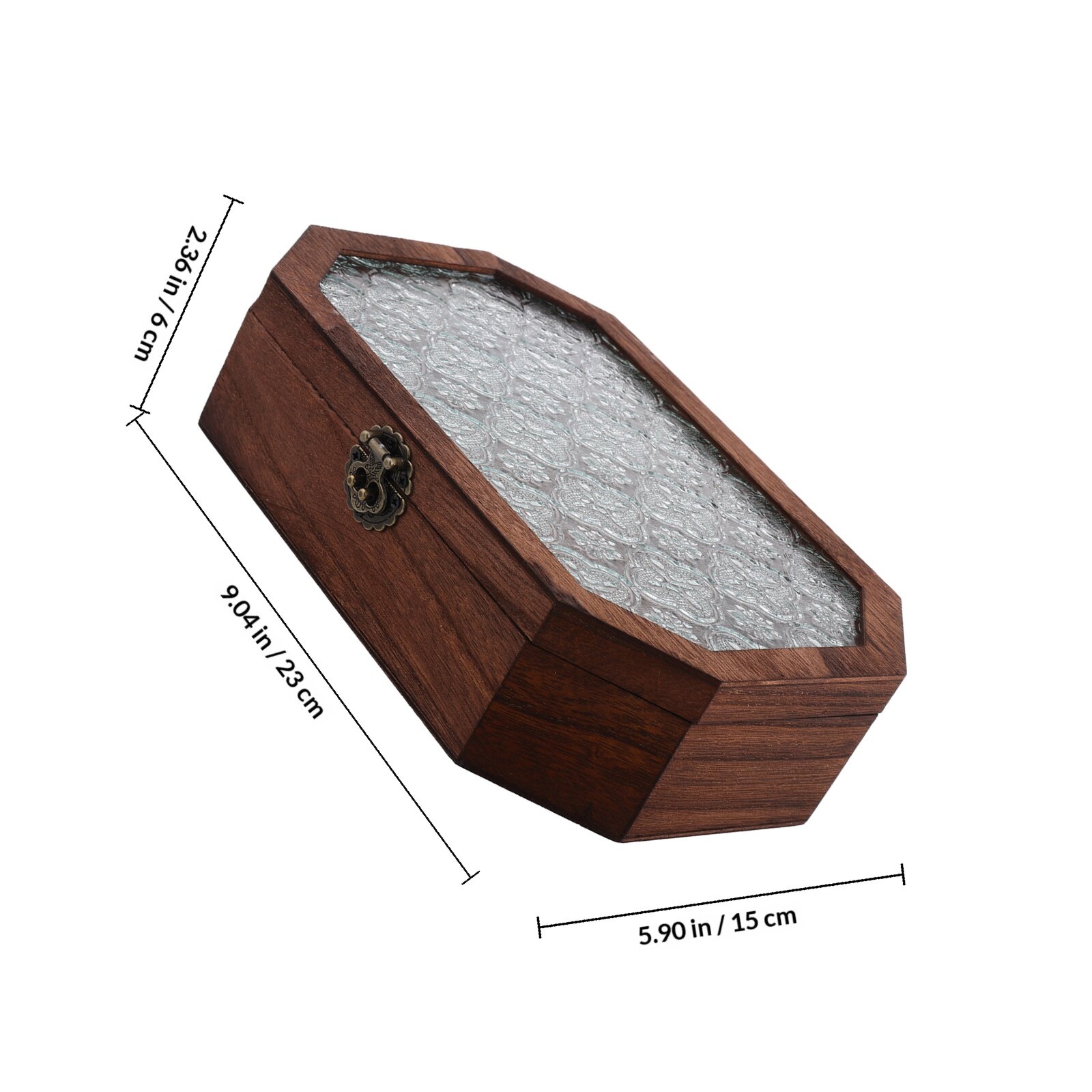 Деревянная Коробка Для Косметики С Цветочным Узором 23.00X15.00X6.00Cm