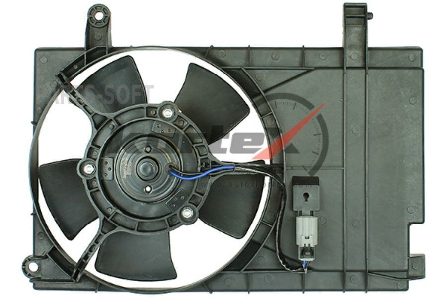 Вентилятор радиатора chevrolet aveo 02- (с кожухом/дополнительный) Kortex KFD013