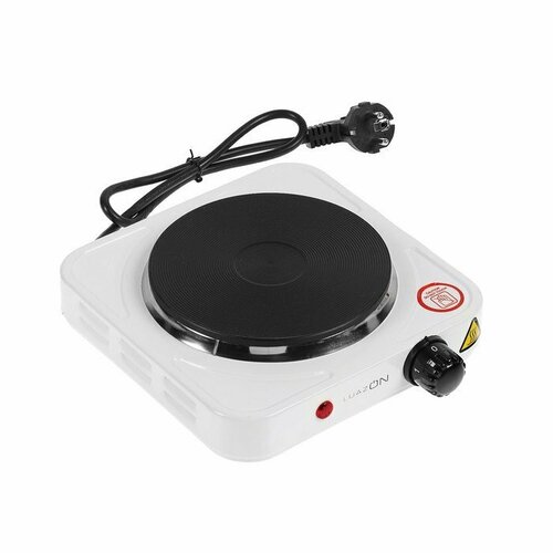 Плитка электрическая Luazon LHP-002 1 конфорка 1000 Вт нагреватель диск белая комплект из 2 шт 121000₽