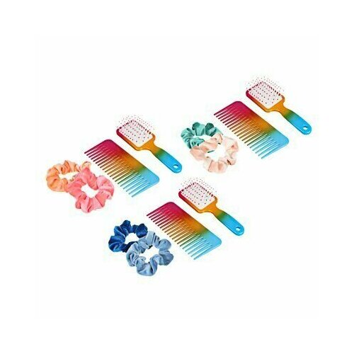 ЮниLook Набор 4 пр расческа массажная 155х5см гребень 153х58см резинки 2шт пластик полиэстер 319-149 569₽