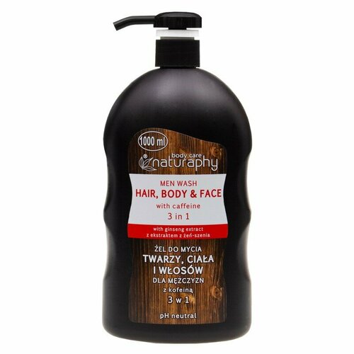 Гель для душа Blux NATURAPHY 3в1 для мужчин Кофеин и экстракт женьшеня 1000мл 5908311419106 581₽
