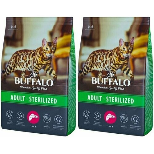 Mr.Buffalo Сухой корм для кошек Adult sterilized Лосось, 400 г, 2 уп