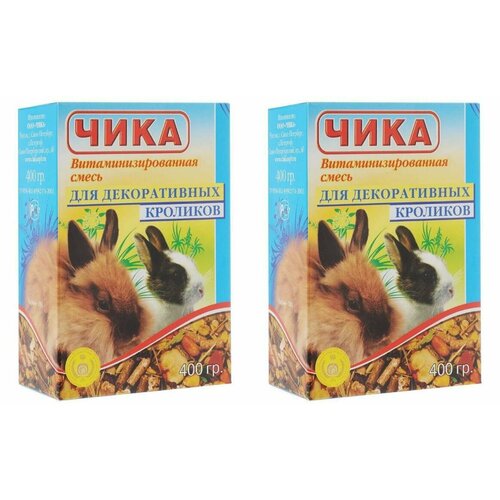Чика Корм для декоративных кроликов витаминизированная зерносмесь, 400 г, 2 уп витаминизированная зерносмесь чика для декоративных кроликов 400 г
