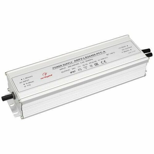 Arlight Блок питания ARPV-LG24400-PFC-A (24V, 16.7A, 400W) (ARL, IP67 Металл, 5 лет) 026810(1)