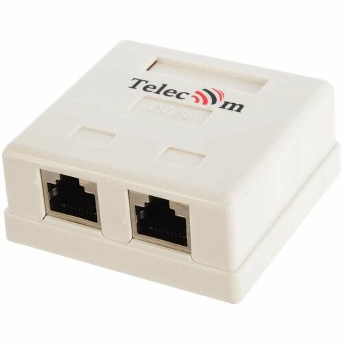 Розетка внешняя RJ-45 (FTP) 5E кат. двойная , экранированная TV-COM