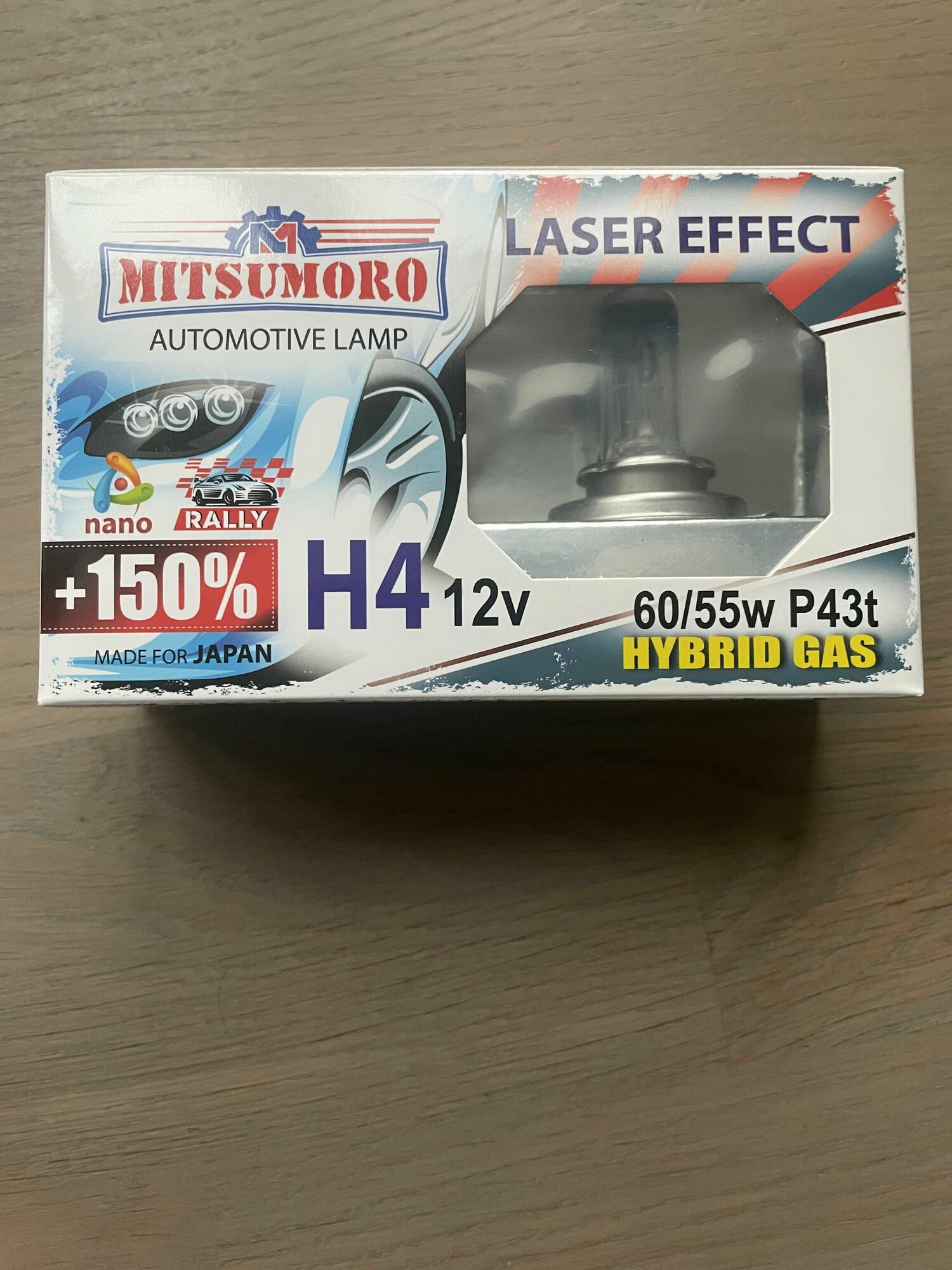 Галогеновые лампы MITSUMORO H4 12V 60/55W P43t +150% LASER EFFECT (2 штуки)