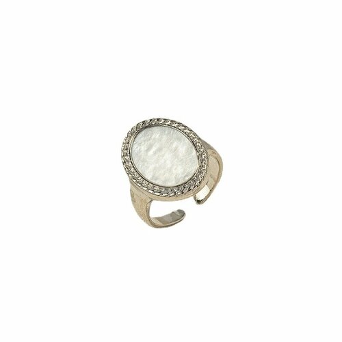 фото Кольцо wasabi jewell, перламутр синтетический, безразмерное, серебряный