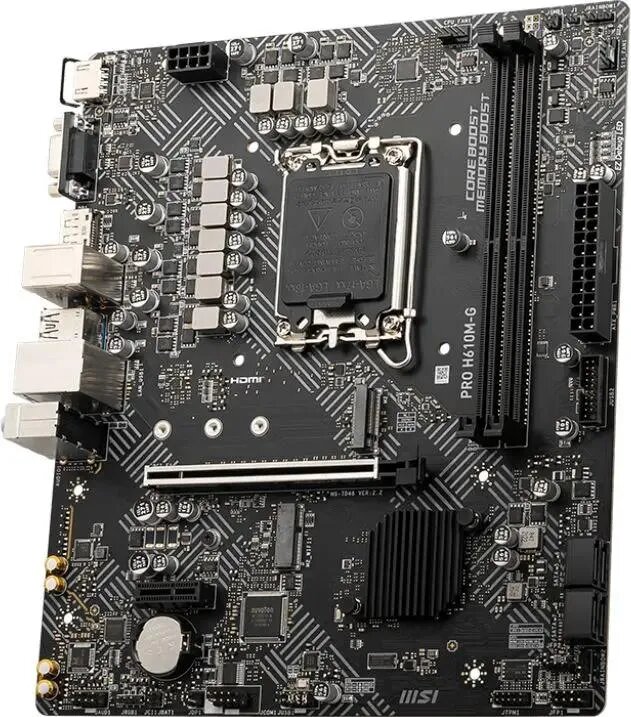 Материнская плата MSI PRO H610M-G, DDR5, microATX, пассивное охлаждение