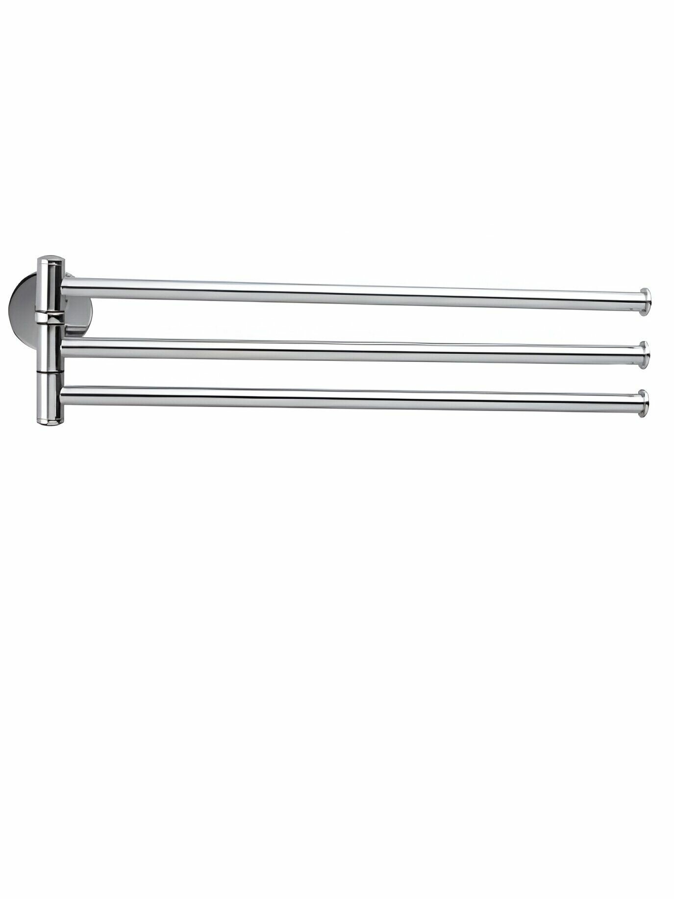 фото Полотенцедержатель тройной настенный для ванной комнаты латунь