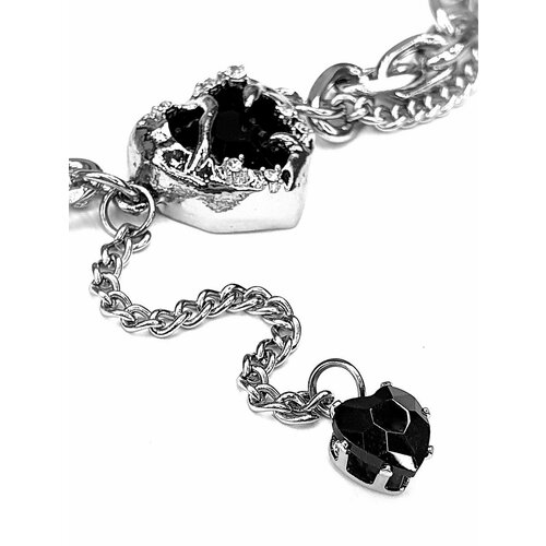 Колье, длина 40 см, серебристый