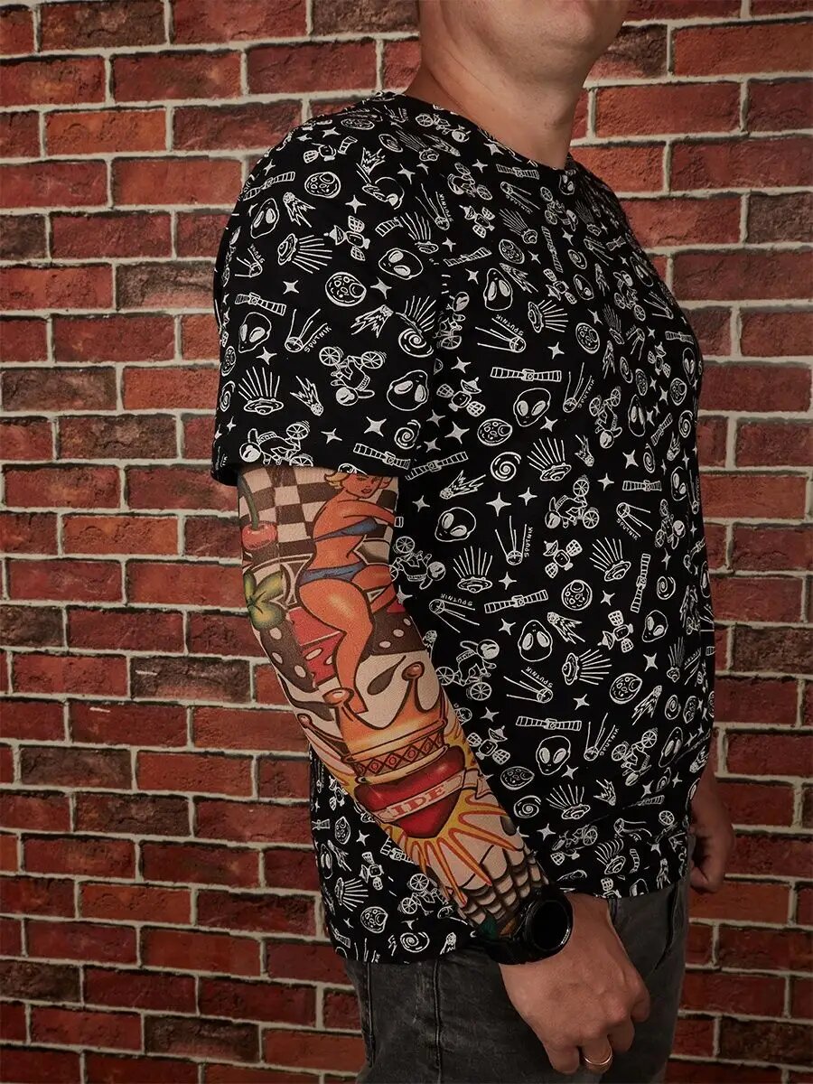 Тату-нарукавник "шопоголик", унисекс, спандекс/нейлон, принт, 1 шт