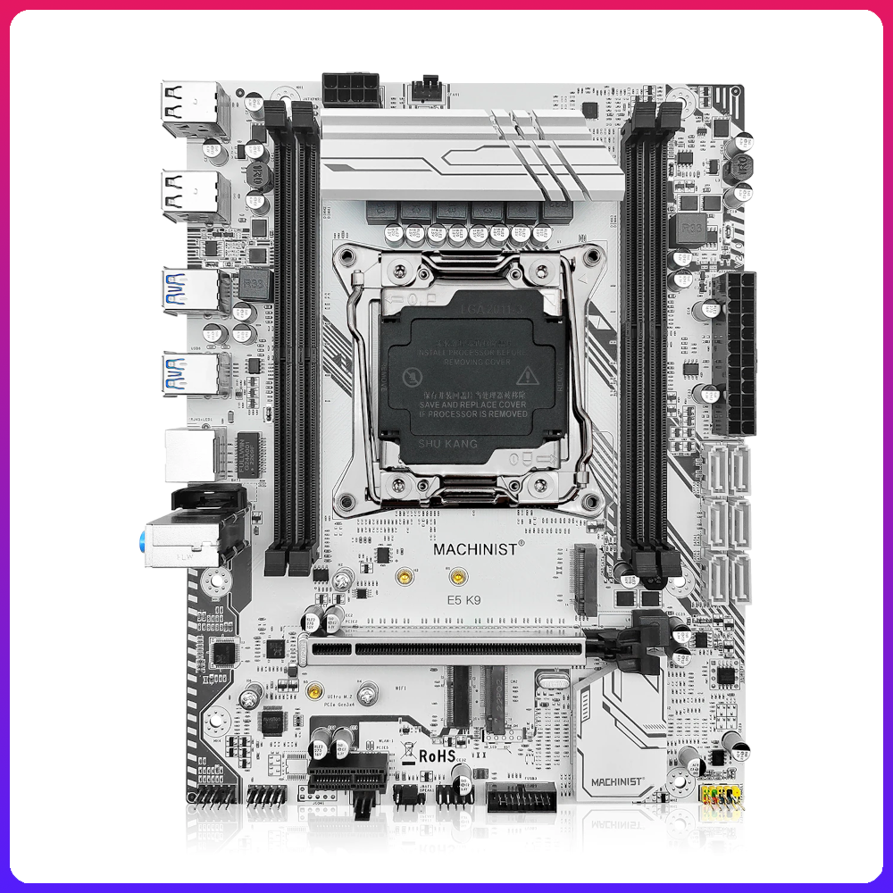 Материнская плата 2011-3 Machinist X99 E5 K9 (X99 C612 4DDR4 4CH PCI-Ex16 PCI-Ex1 2 x M2 NVME M2 Wi-Fi USB 30 GBLAN mATX)