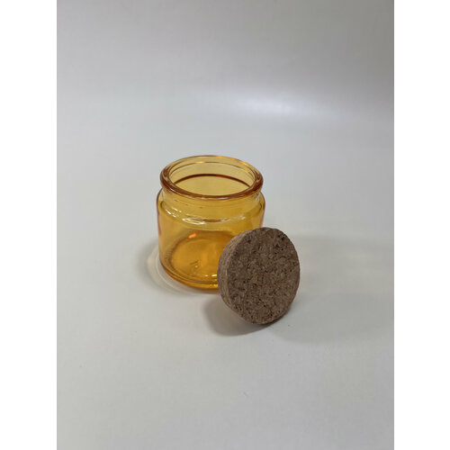 Баночка стеклянная с крышкой для свечей, для специй, желтая