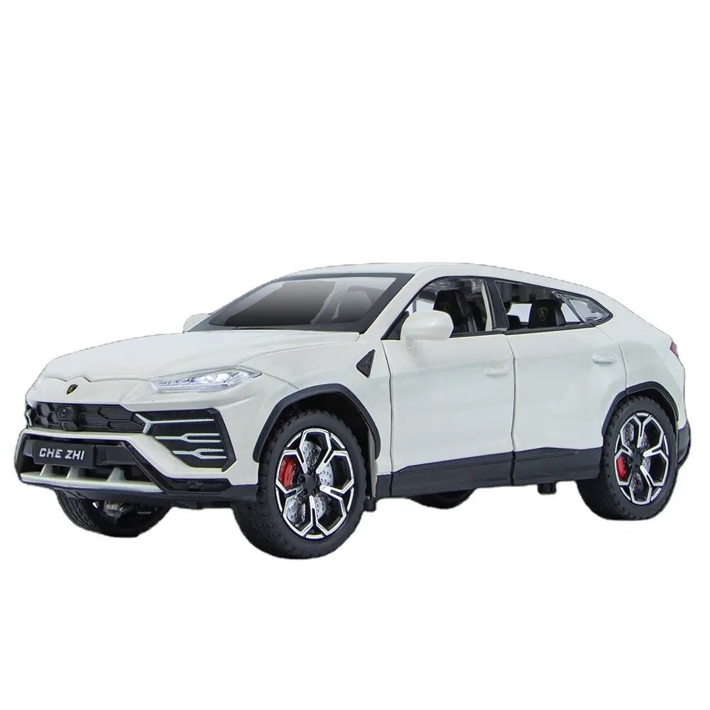 Модель металлическая Lamborgini Urus дым, свет, звук, поворотные колеса 1:24 CZ141AD (Цвет: Белый)