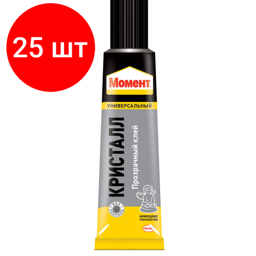 Комплект 25 штук, Клей момент Кристалл прозрачный 30мл комплект 25 штук клей момент кристалл прозрачный 30мл