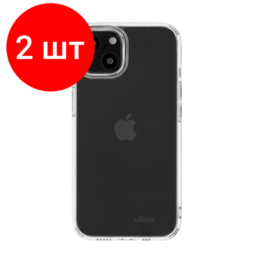 чехол ubear для apple iphone 15 pro real case прозрачный Комплект 2 штук, Чехол -крышка uBear Real Case для Apple iPhone 13, прозр, CS112TT61RL-I21