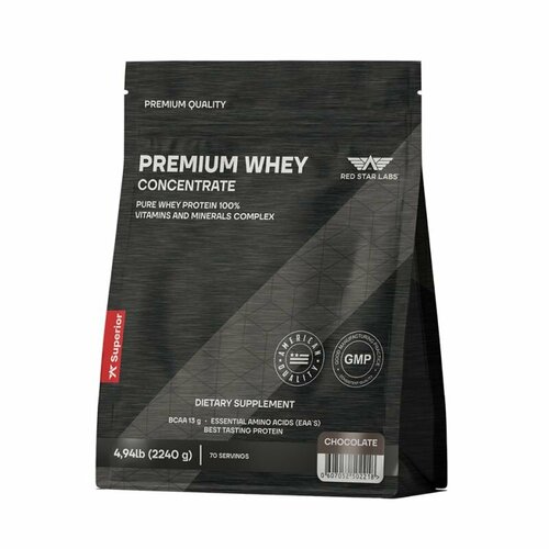 Протеин многокомпонентный Premium Whey Concentrate, вкус: шоколад, 2240 г гейнер red star labs basic meal 900 г вкус банан