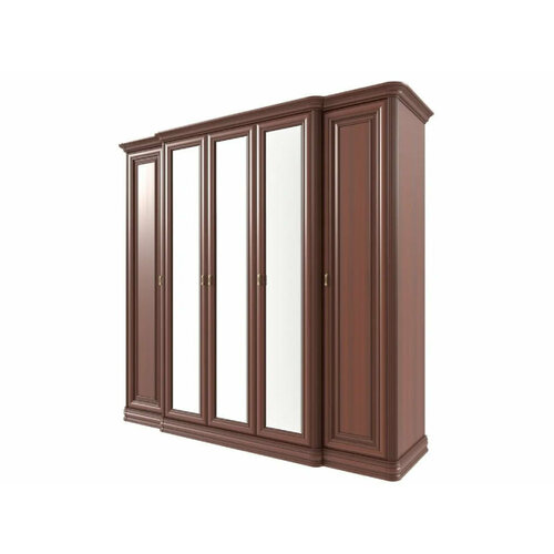 Шкаф для одежды Василиса 5-ти дв 3 зеркала с выступом махагон 171686₽