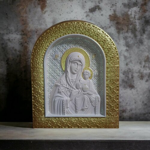 Икона Божией Матери, гипс. Образ, изображение Богородицы, Девы Марии, Пресвятой Девы луноликой матери девы богатырева и с
